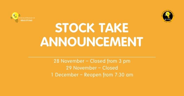 G2 Electrical Wholesale Annual Stock Take 2025