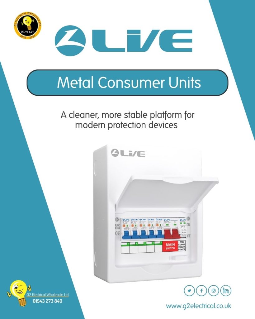 G2 Electrical Wholesale Live Electrical Distribution metal consumer unit